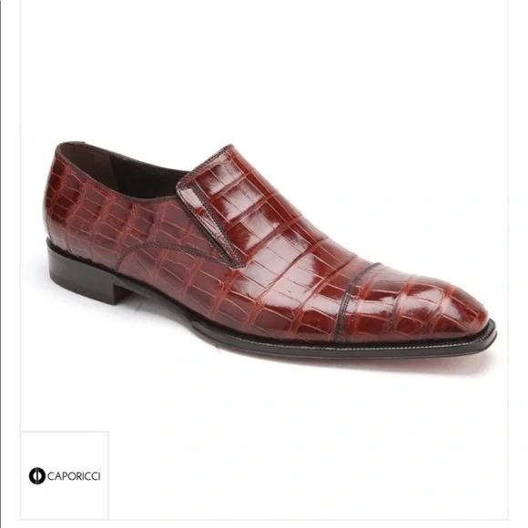 Caporicci 943 Alligator Loafers brown gold color